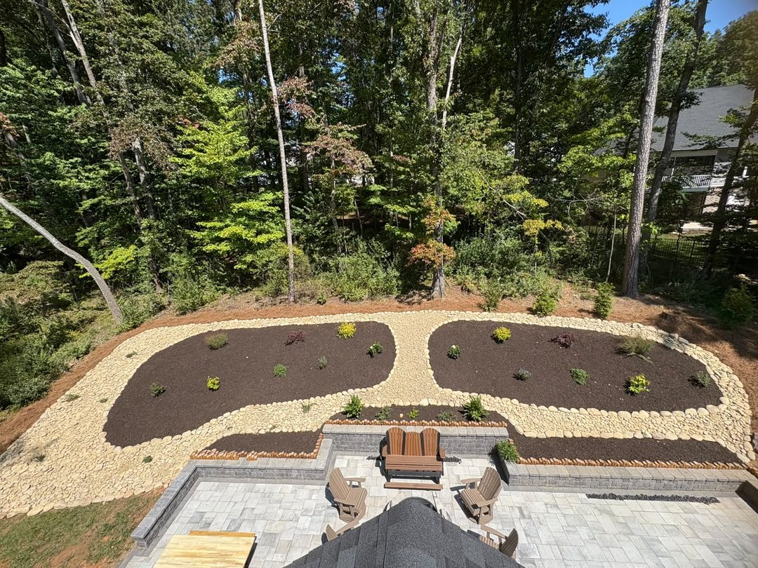 Paver patio and planting beds